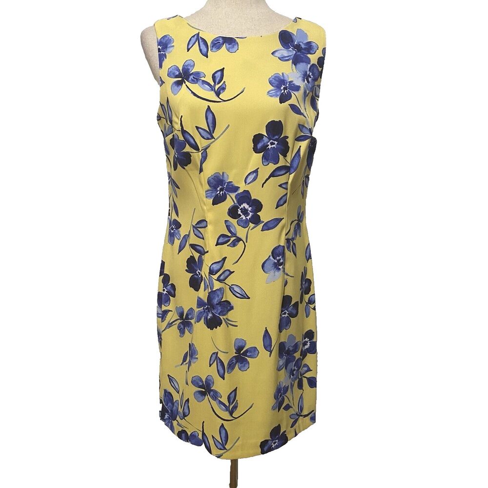 Floral Yellow and Blue Dress
